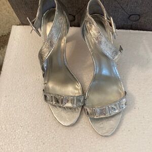 Style & Co Silver Open Toed 3” Heels